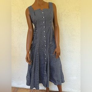 Cute navy summer dress with white stars.
